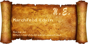Marchfeld Edvin névjegykártya